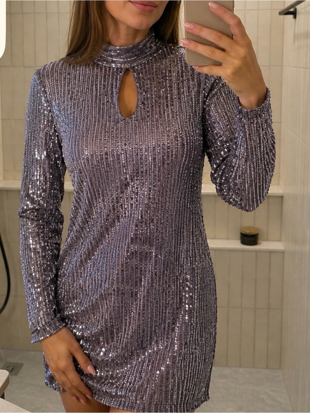 CBR Sequin Mini Dress with Keyhole